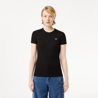 Женская футболка Lacoste приталенного кроя из хлопка в рубчик