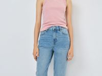 Джинсы Mom с высокой посадкой, Синий