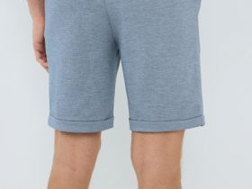 Шорты из двухцветного пике, Голубой