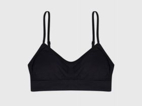 Базовый топ с вкладышами, Черный