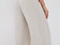 Широкие брюки со льном, Бежевый