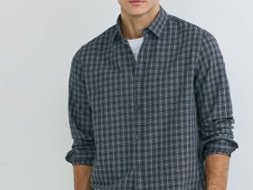 Рубашка в клетку, Серый