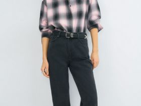 Широкие джинсы Wide leg с высокой посадкой, Серый