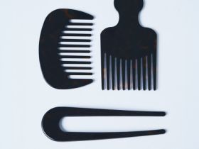 Набор аксессуаров для волос: гребень, расческа и заколка-шпилька, Коричневый