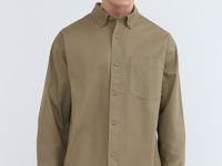 Рубашка из твила с карманом, Бежевый