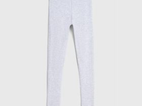Легинсы в рубчик для девочек, Серый