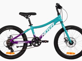 Детский велосипед Novatrack Katrina 20 Disc, год 2025, цвет Красный-Фиолетовый