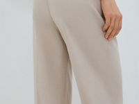 Широкие брюки из поливискозы, Бежевый
