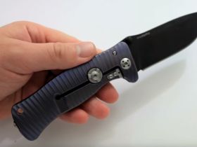 Нож складной LionSteel SR1 VB (VIOLET), сталь Black PVD-Coated Sleipner, рукоять титан, фиолетовый