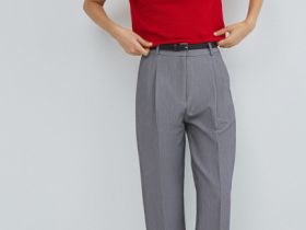 Брюки с ремнём, Серый