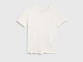 Футболка в рубчик для девочек, Белый