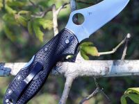 Складной нож Stretch 2 - Spyderco 90PBK2, сталь VG-10 Satin Plain, рукоять термопластик FRN, чёрный