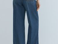 Широкие джинсы Wide leg с высокой посадкой, Синий