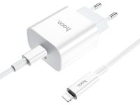 Сетевое зарядное устройство Hoco (C76A) Charger Set Type-C/PD20W + кабель Lightning (белый)