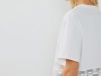 Футболка с кружевом и бахромой, Белый