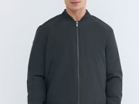 Утеплённый бомбер, Серый