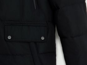 Пуховое полупальто со съемным капюшоном