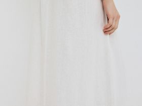 Миди-юбка с эластичным поясом, Белый