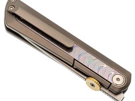 Складной нож Kizer Quoll, сталь S45VN, рукоять Titanium&Rainbow Damascus