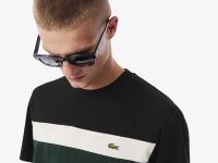 Мужская хлопковая футболка Lacoste колор-блок