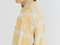 Рубашка в клетку из хлопка, Желтый