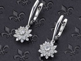 Серьги из белого золота с бриллиантами э0901сг09185800