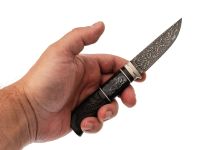 Авторский нож Сова, сталь мозаичный дамаск, подарочная шкатулка