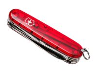 Нож перочинный Victorinox Huntsman, сталь X55CrMo14, рукоять Cellidor®, полупрозрачный красный, 15 функций, 91мм