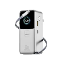 Внешний аккумулятор WiWU Mega 15000mAh 67W USB/Type-C/адаптер/кабель Type-C (PM501) (серебристый)