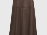 Юбка миди из искусственной замши, Коричневый