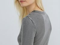 Лонгслив с эффектом стирки, Серый