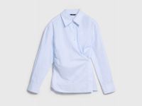 Асимметричная рубашка из хлопка, Голубой