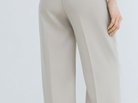 Прямые брюки с эластичным поясом, Бежевый