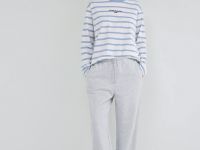 Лонгслив в полоску, Голубой