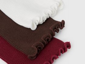 Носки в рубчик, 3 пары, Белый