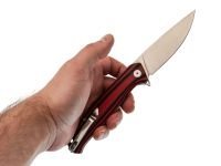 Нож складной Амур, сталь AUS10, рукоять G-10 черно-красная