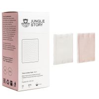Ватные подушечки двустронние универсальные прямоугольные "Jungle Story" 50 шт Pink Wite