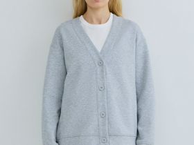 Кардиган с вышивкой, Серый