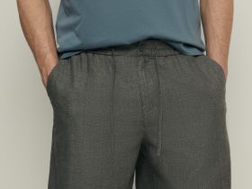 Шорты на резинке с добавлением льна