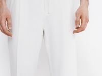 Брюки из текстурного льна, Белый