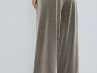 Велюровые брюки с эффектом стирки, Бежевый