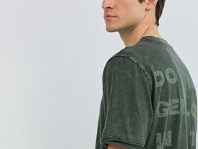 Футболка с текстовым принтом, Зеленый