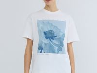 Футболка с цветочным принтом, Белый