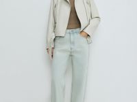 Куртка-косуха из искусственной кожи, Бежевый