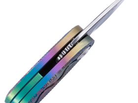 Складной нож-подвеска Sanrenmu 6178-TR, сталь Дамаск, рукоять титан