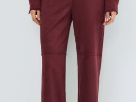 Прямые брюки из искусственной замши, Фиолетовый