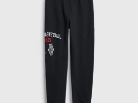 Трикотажные брюки с принтом для мальчиков, Черный