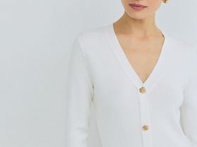 Вязаное облегающее платье, Бежевый