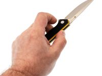 Складной нож Амур Техно малый, сталь VG-10, рукоять G10 черно-желтый