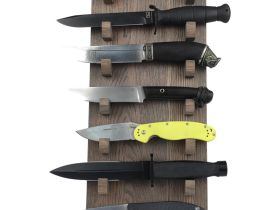 Подставка для коллекции из 7-ми ножей Woodinhome HKS0207OG, дуб, серый